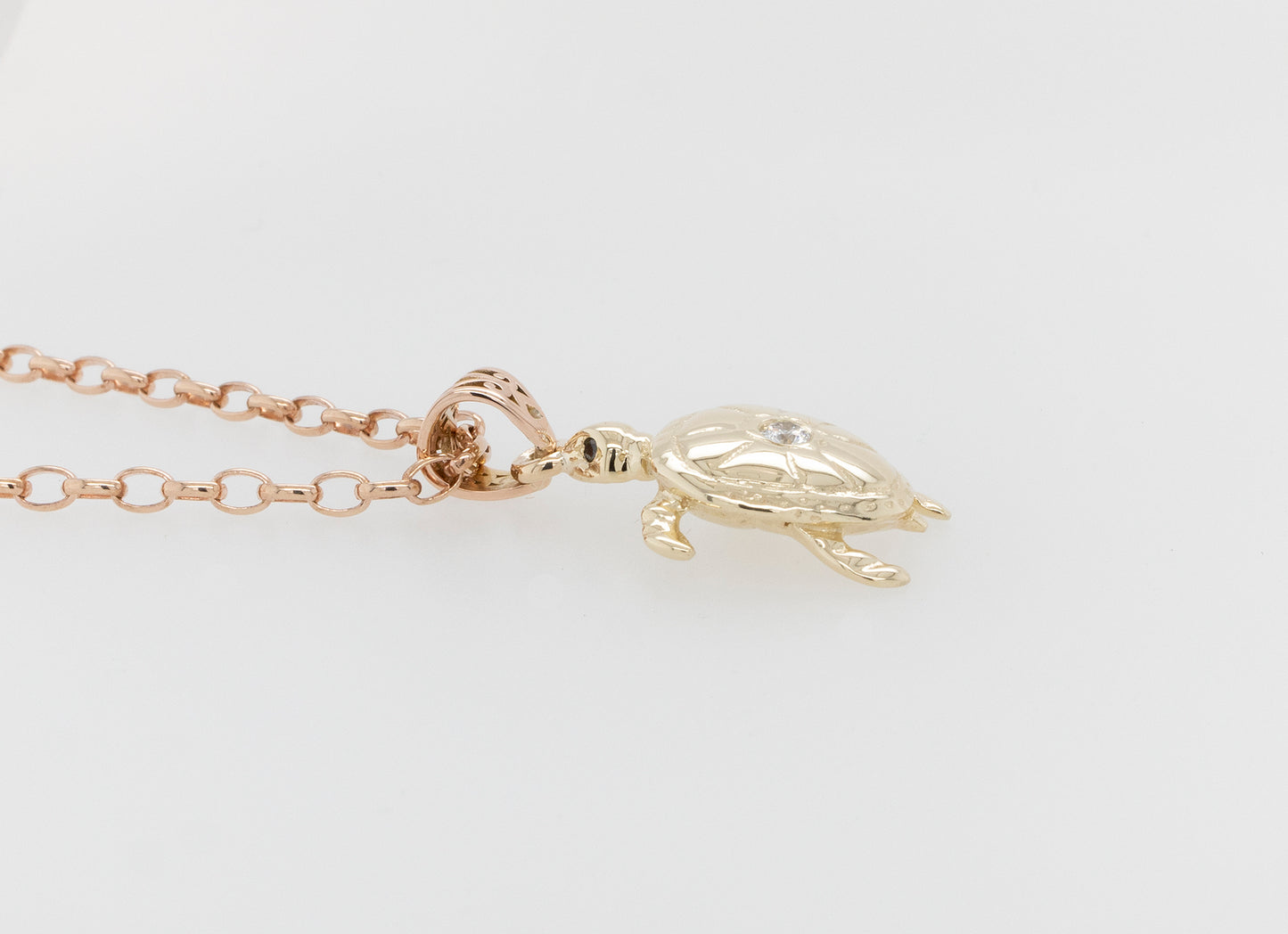 Small Turtle Pendant with Diamonds
