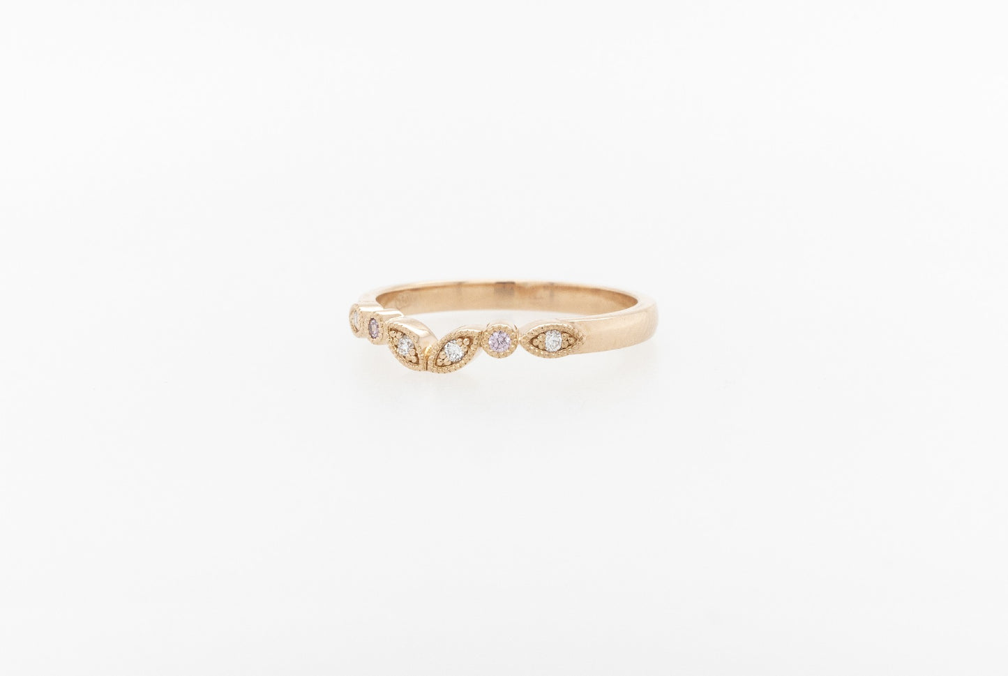 Pink & White Diamond Eternity Ring 18RG