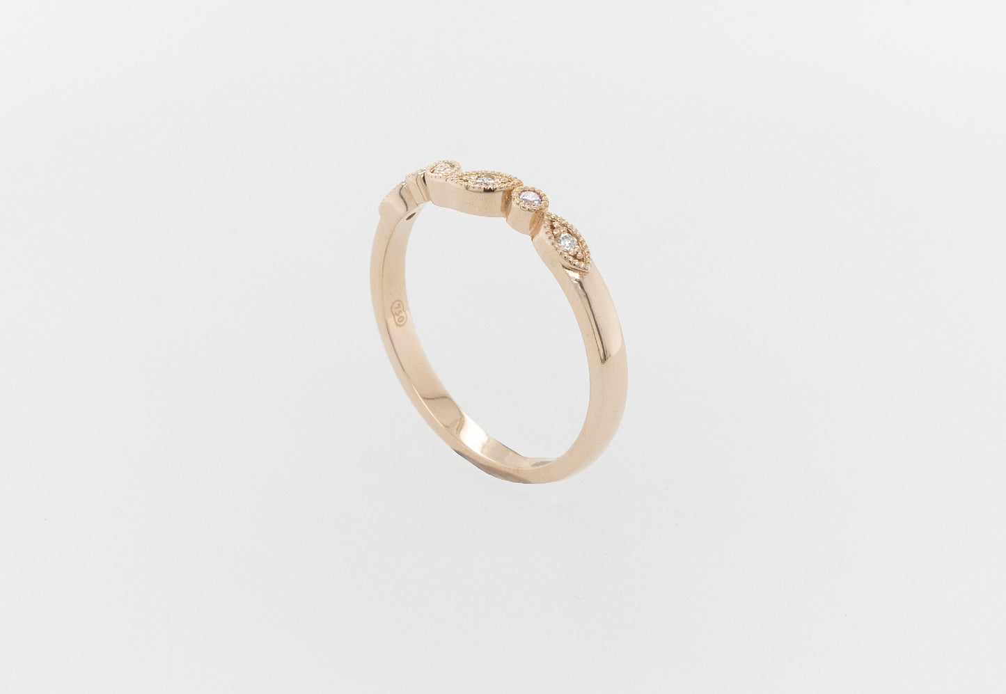 Pink & White Diamond Eternity Ring 18RG