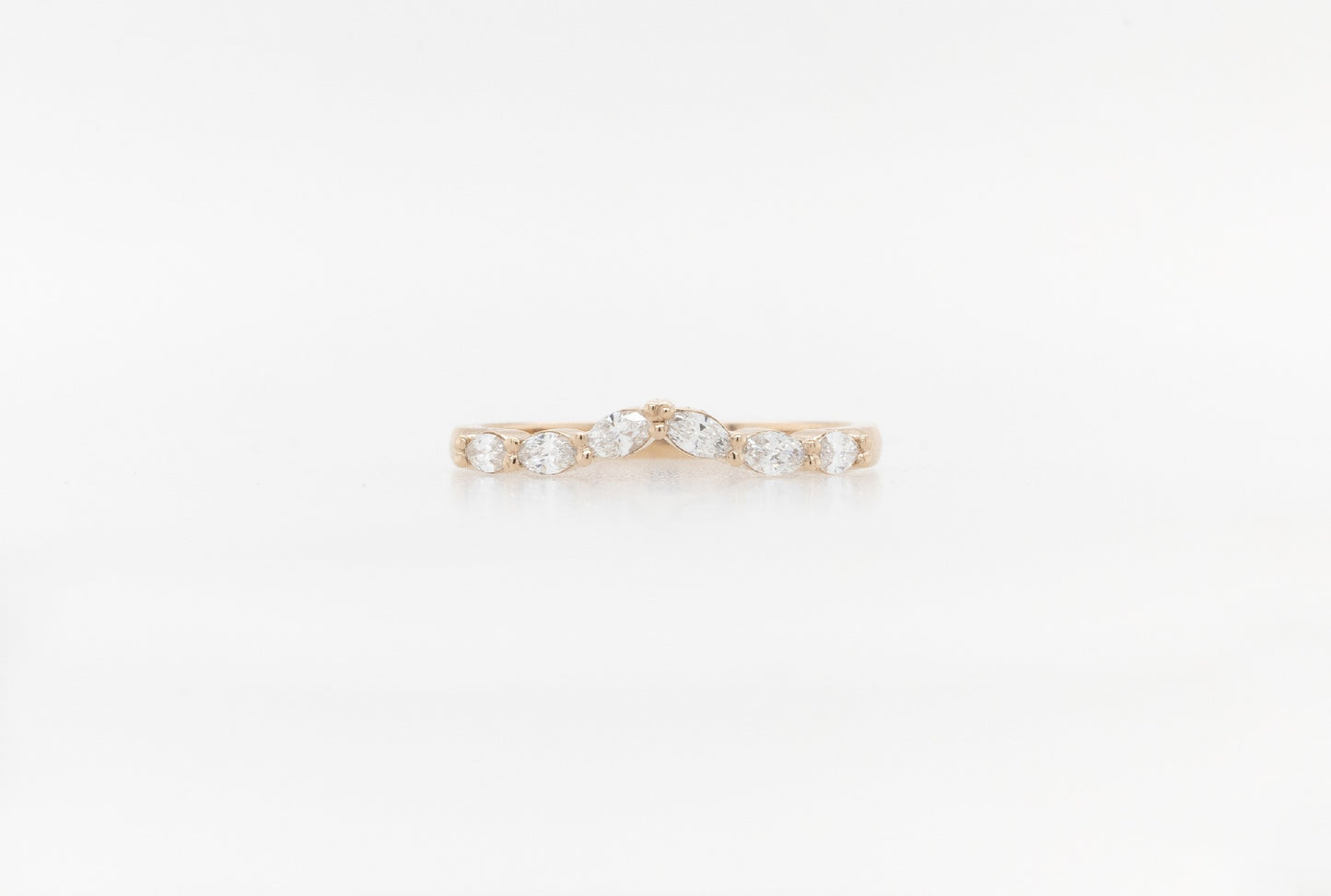 White Marquise Diamond Wedding Ring 18RG