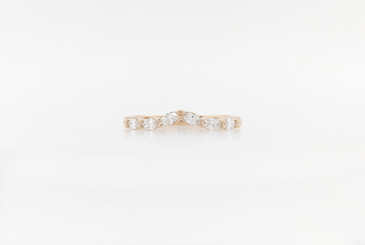 White Marquise Diamond Wedding Ring 18RG