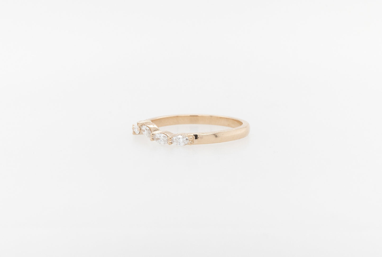 White Marquise Diamond Wedding Ring 18RG