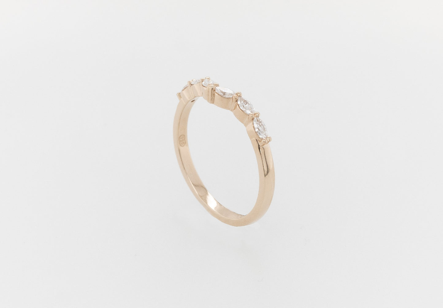 White Marquise Diamond Wedding Ring 18RG