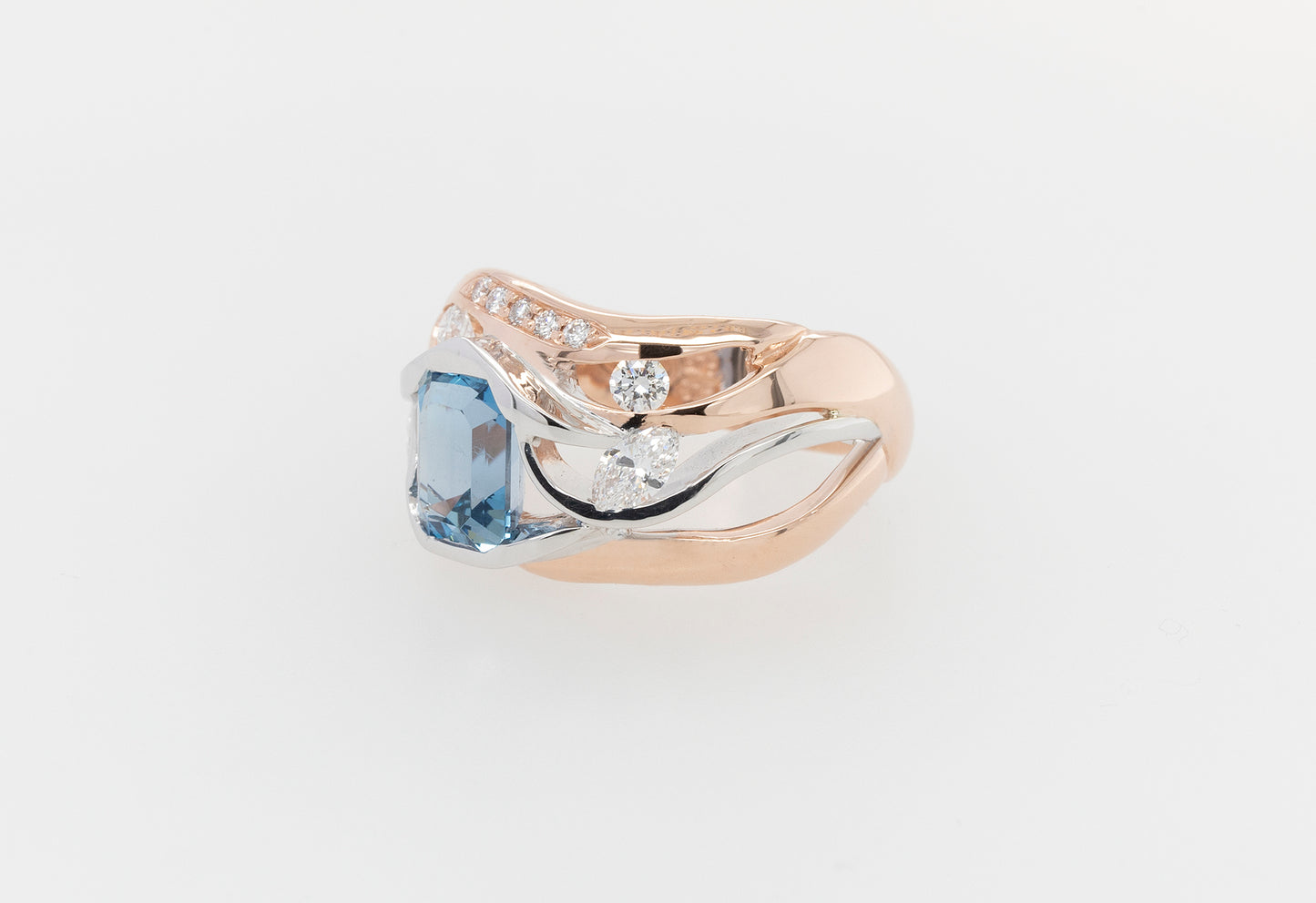 Aquamarine & Diamond Dress Ring 9RW
