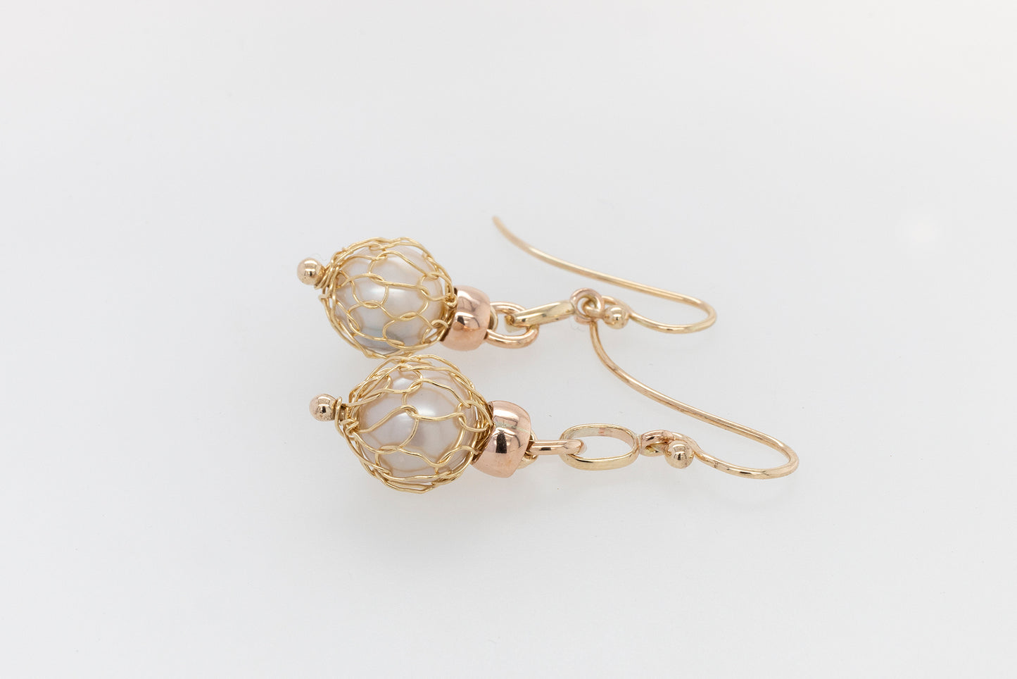 French Knitted 2 Tone Abrolhos Pearl Earrings