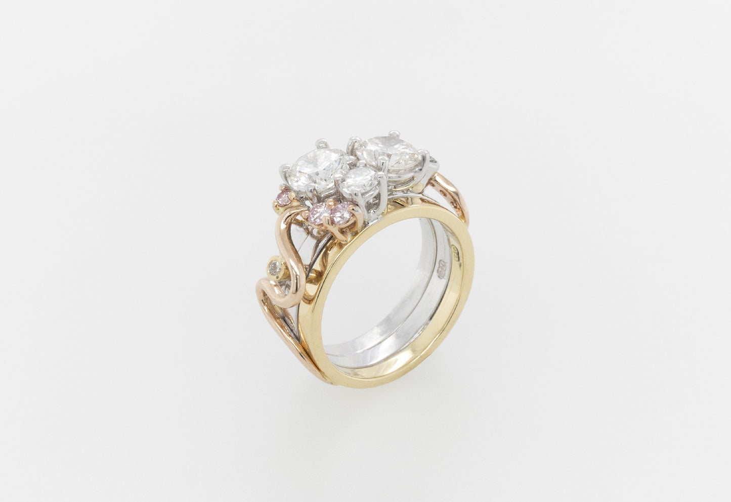 Multi-Coloured Diamond Cluster Ring