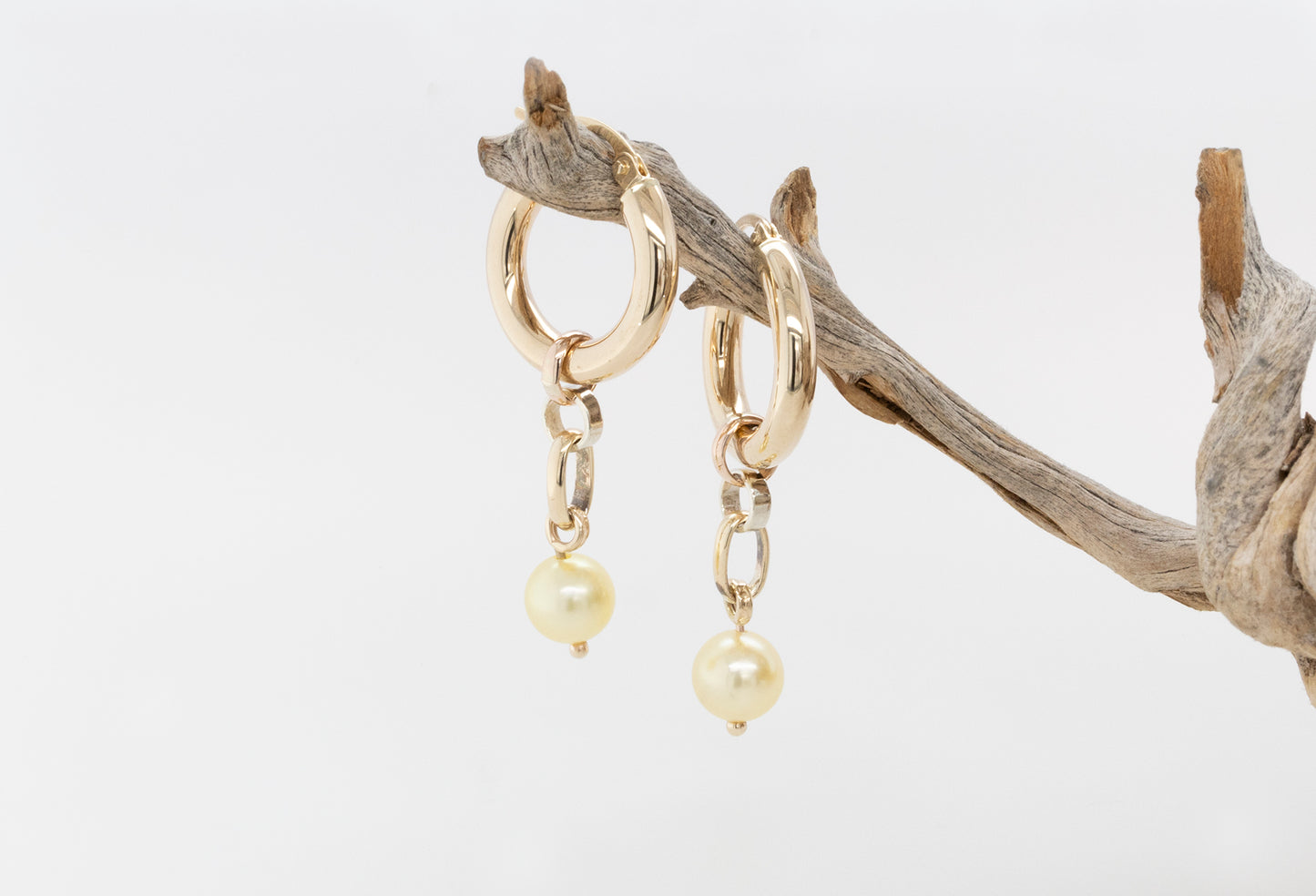 Pearl Chain Hoops