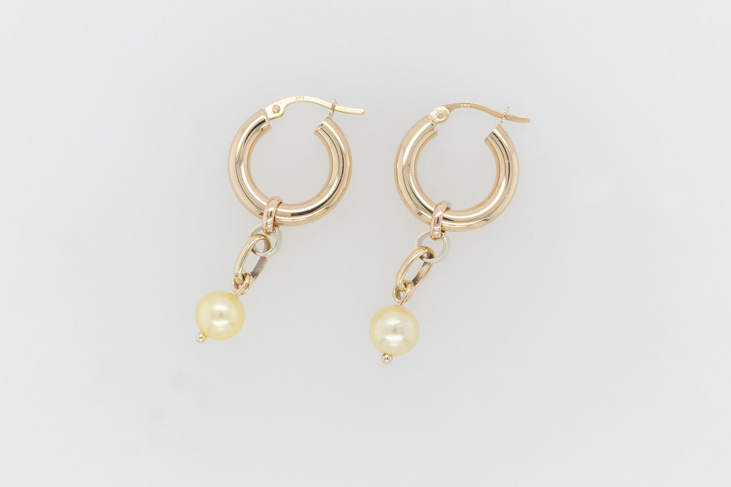Pearl Chain Hoops