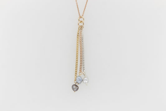 Triple Keshi Chain Pendant