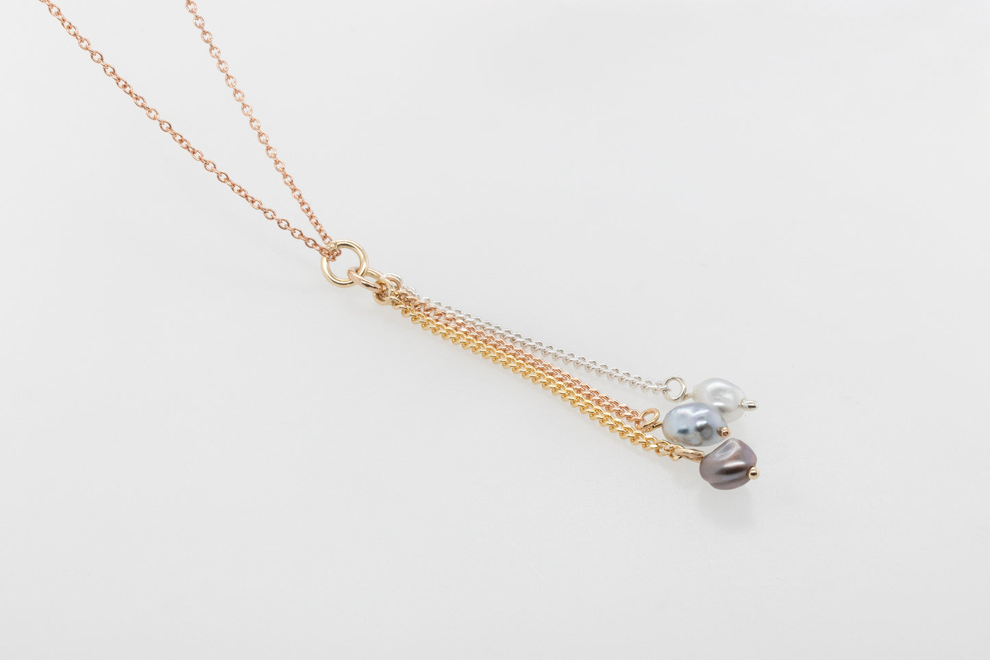 Triple Keshi Chain Pendant