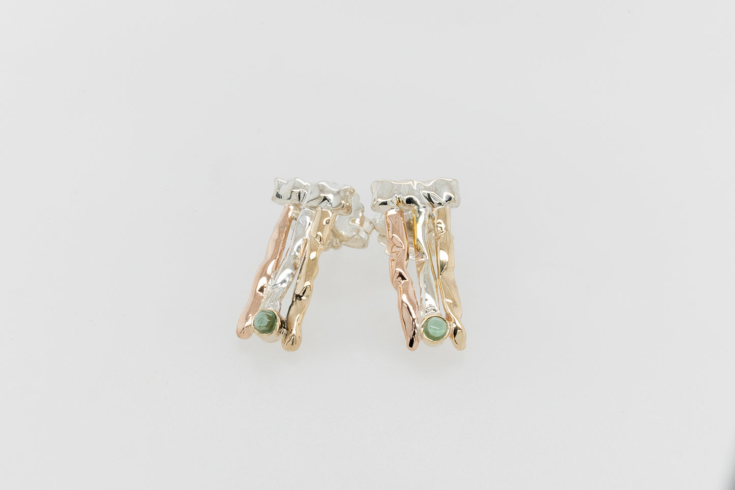 Seaweed Green Cabochon Stud Earrings