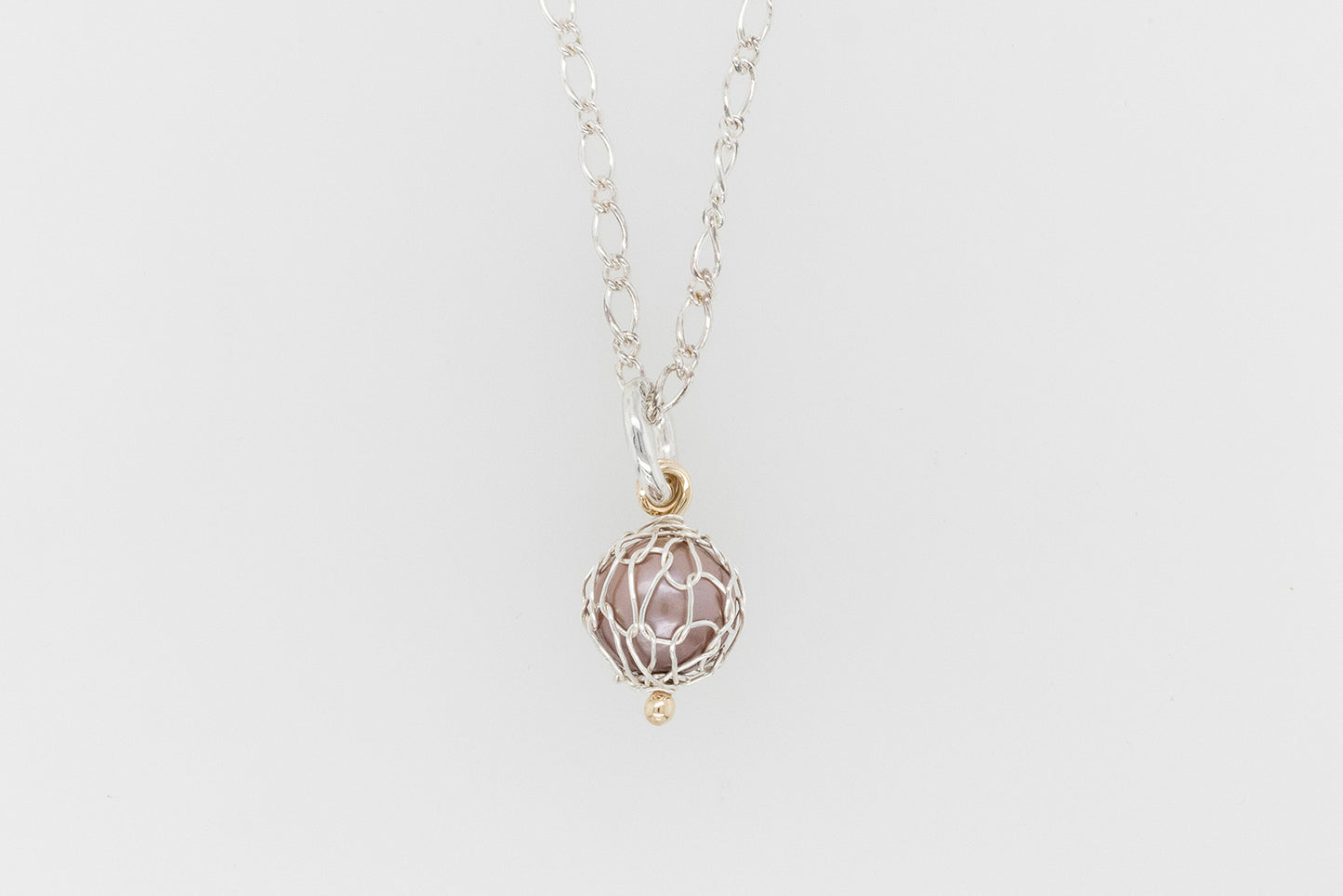 French Knitted Pearl Pendant Two Tone