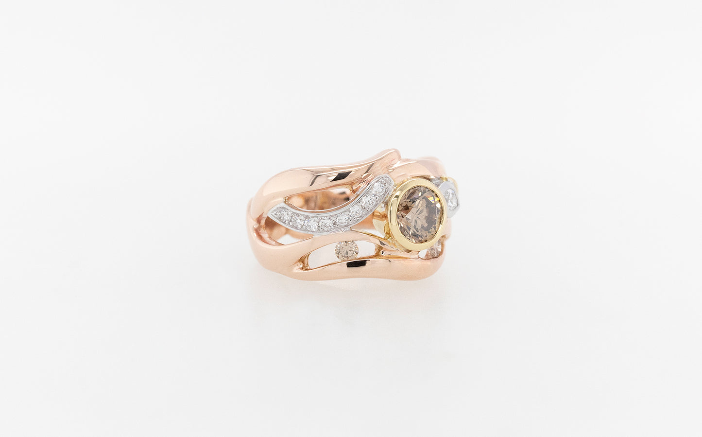 Champagne & White Diamond Ring
