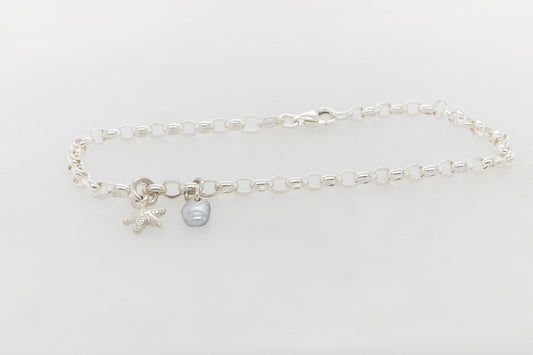 Keshi pearl Bracelet with Starfish Charm