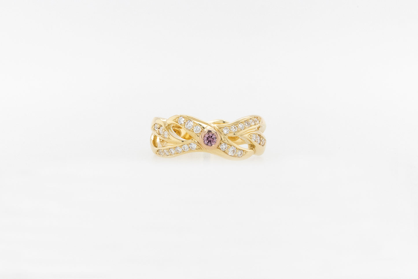 Pink & White Diamond Fancy Dress Ring