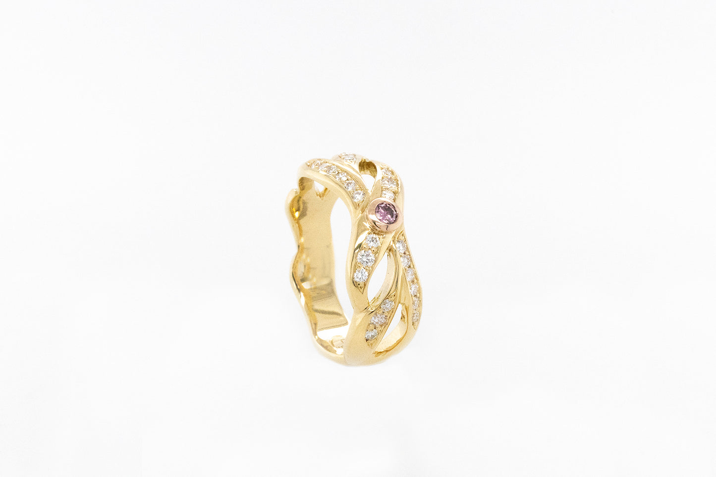 Pink & White Diamond Fancy Dress Ring