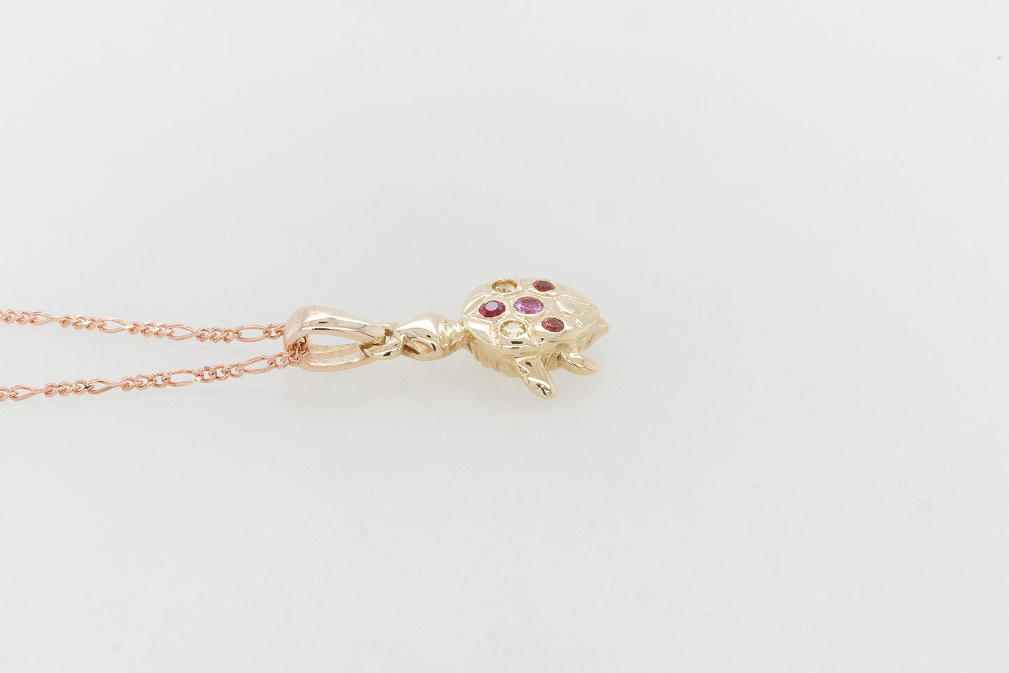 Coloured Stone & Yellow Diamond Turtle Pendant