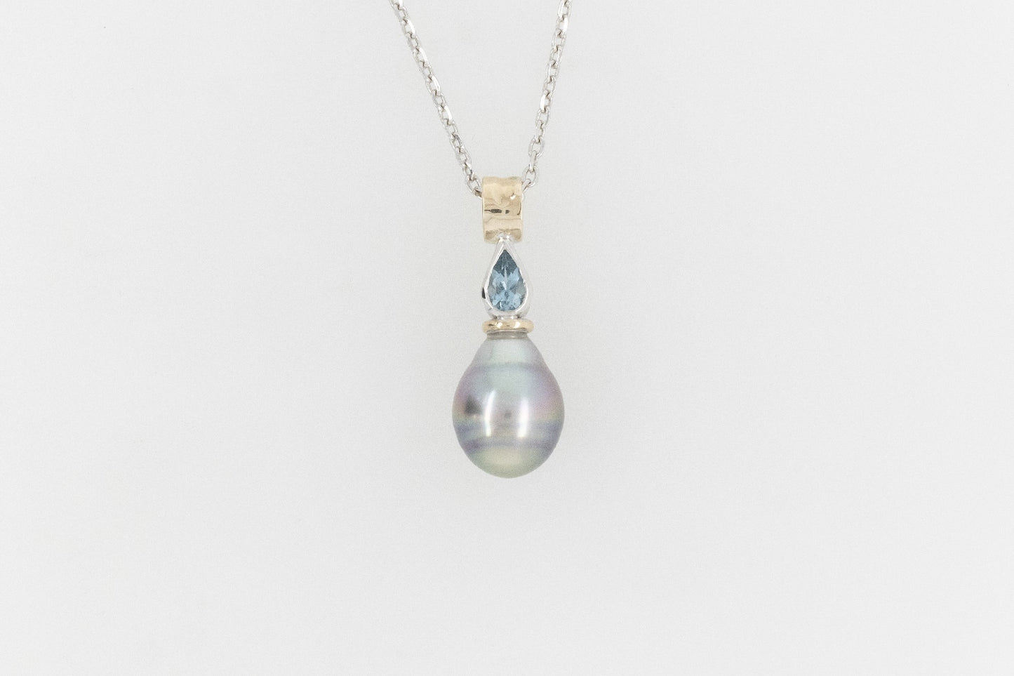 Abrolhos Pearl and Aquamarine Pendant