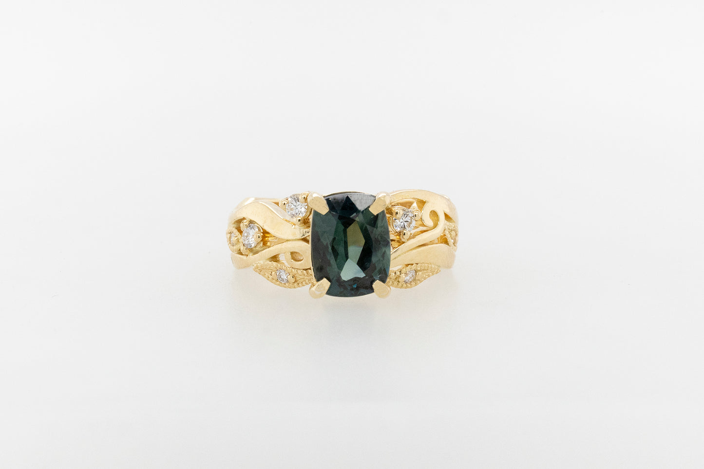 Sapphire & Diamond Vine Ring