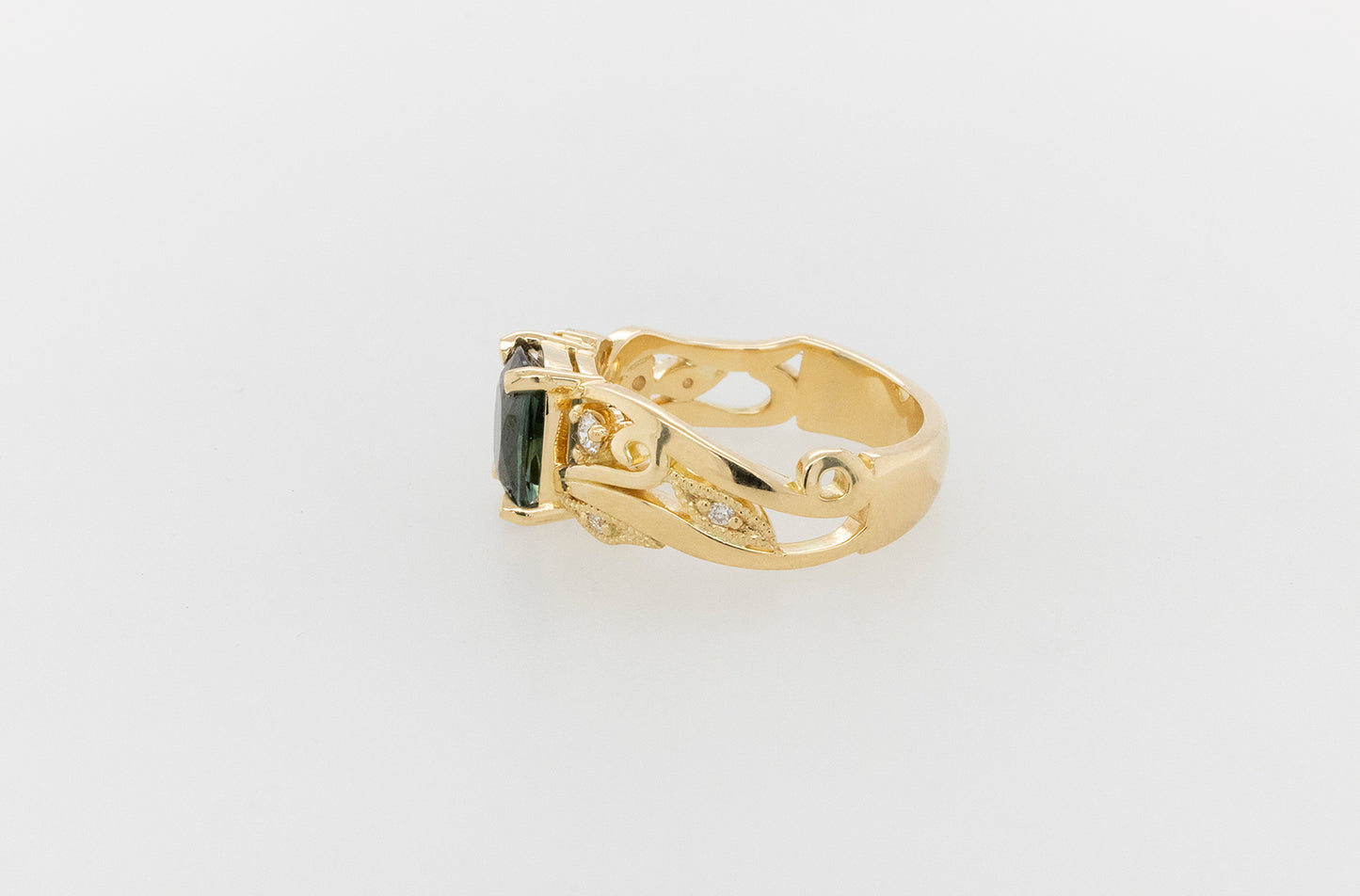 Sapphire & Diamond Vine Ring