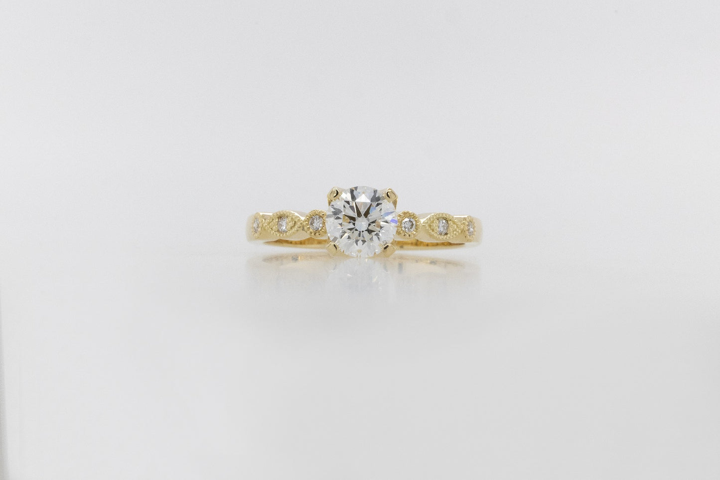 Engagement Ring 0.63ct Solitaire Fancy Band