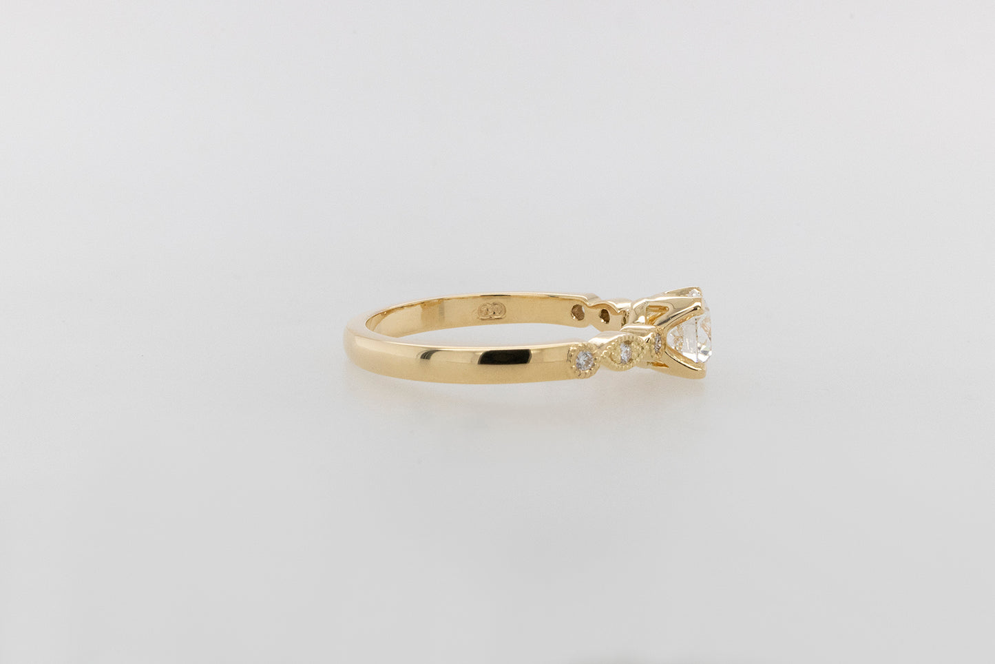 Engagement Ring 0.63ct Solitaire Fancy Band