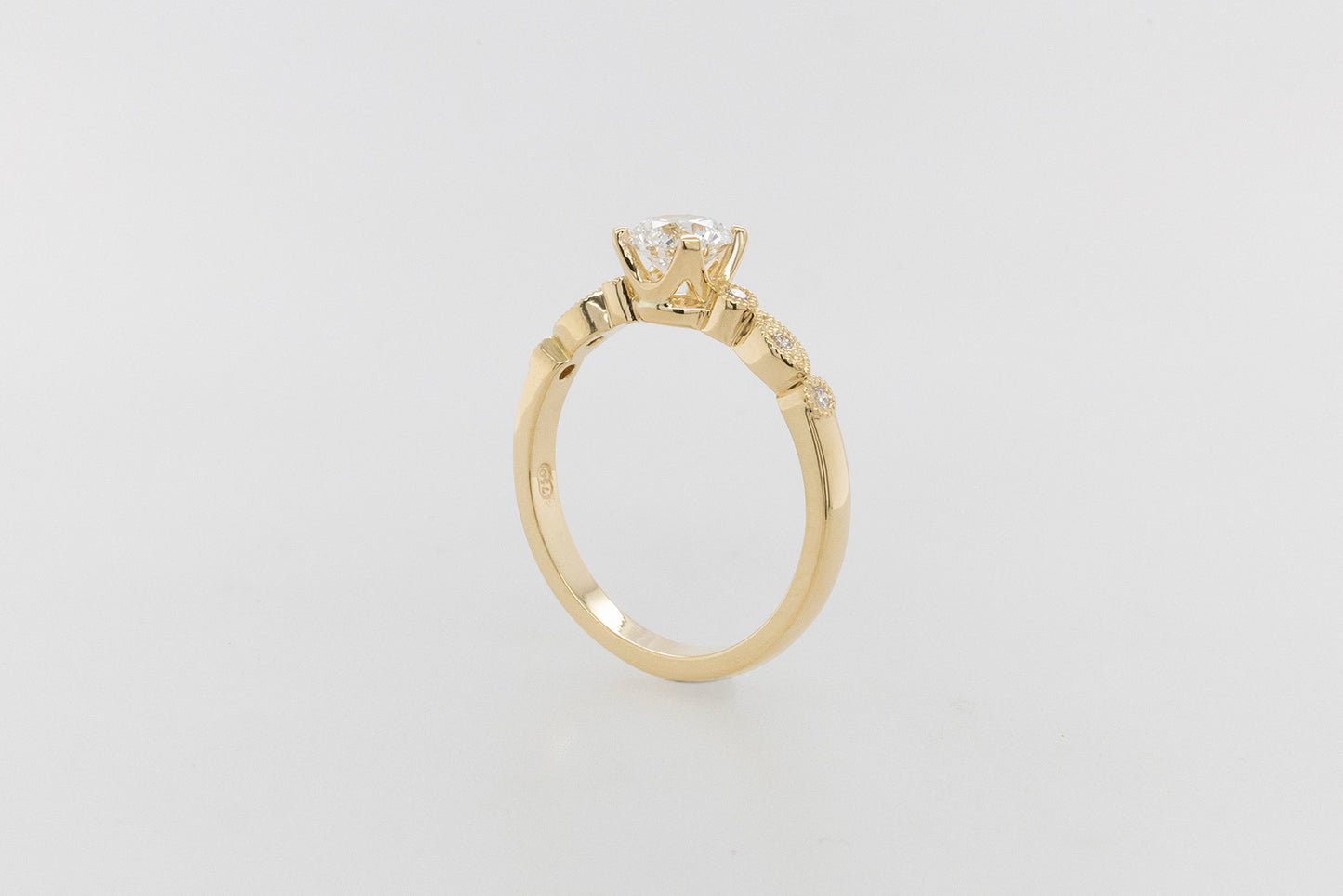 Engagement Ring 0.63ct Solitaire Fancy Band