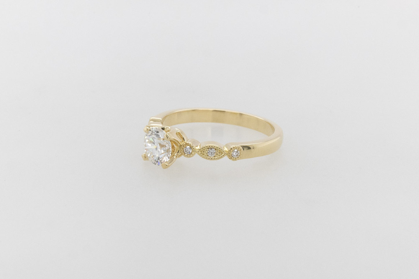 Engagement Ring 0.63ct Solitaire Fancy Band