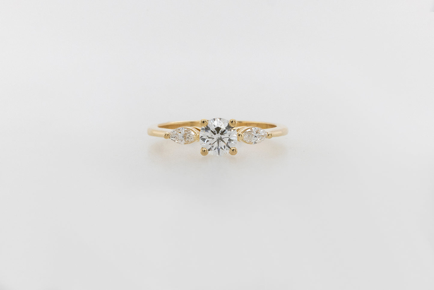 Engagement Ring 0.40ct Round and Marquise Trilogy