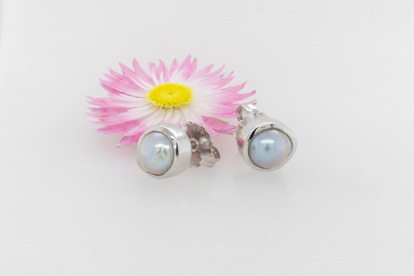 Abolhos Half Pearl Stud Earrings