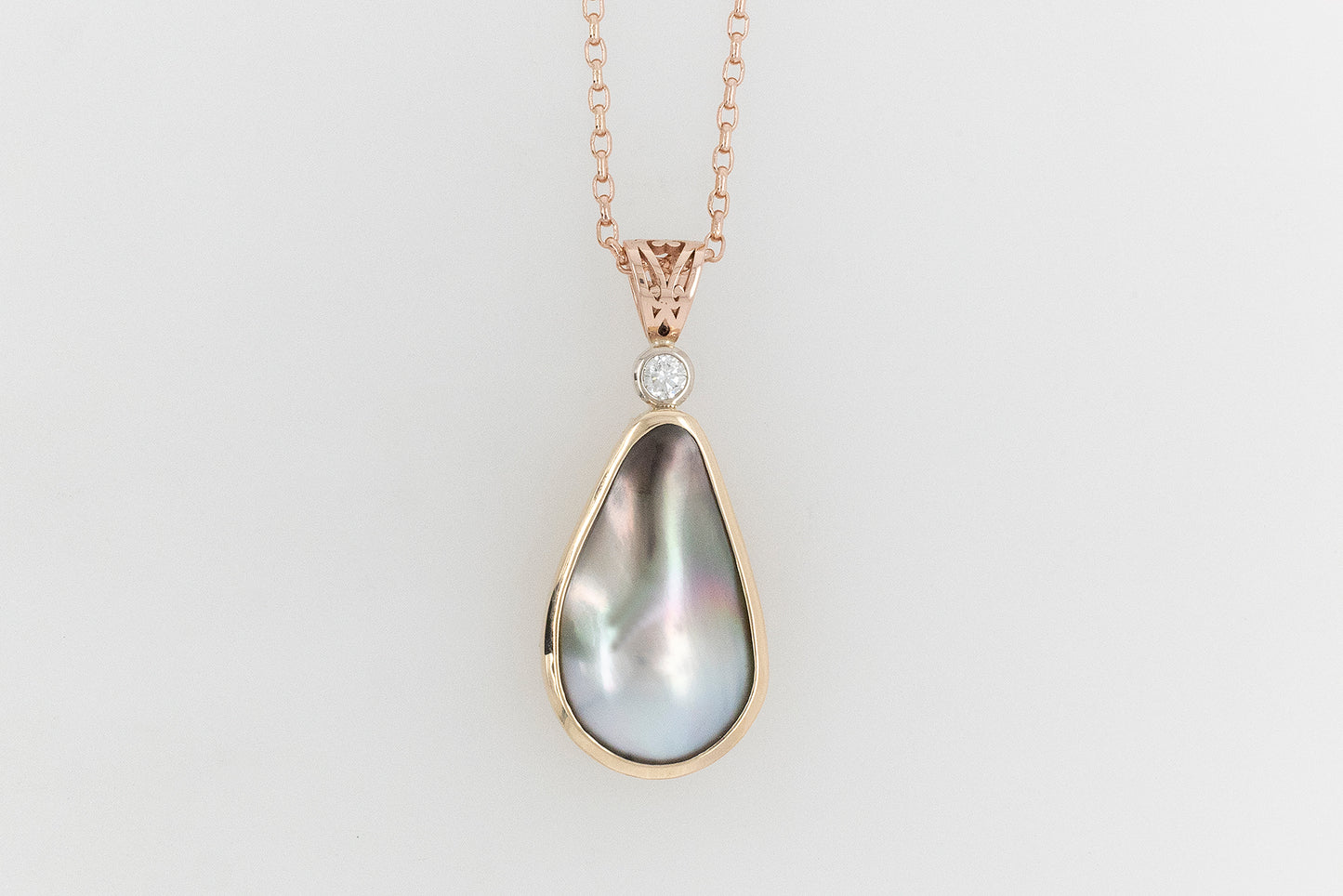 Diamond Mabe Pearl Pendant
