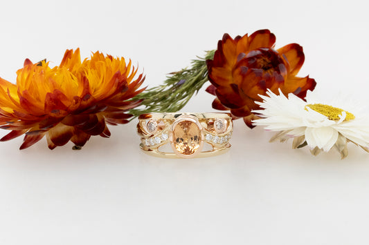 Golden Topaz and Diamond Dress Ring