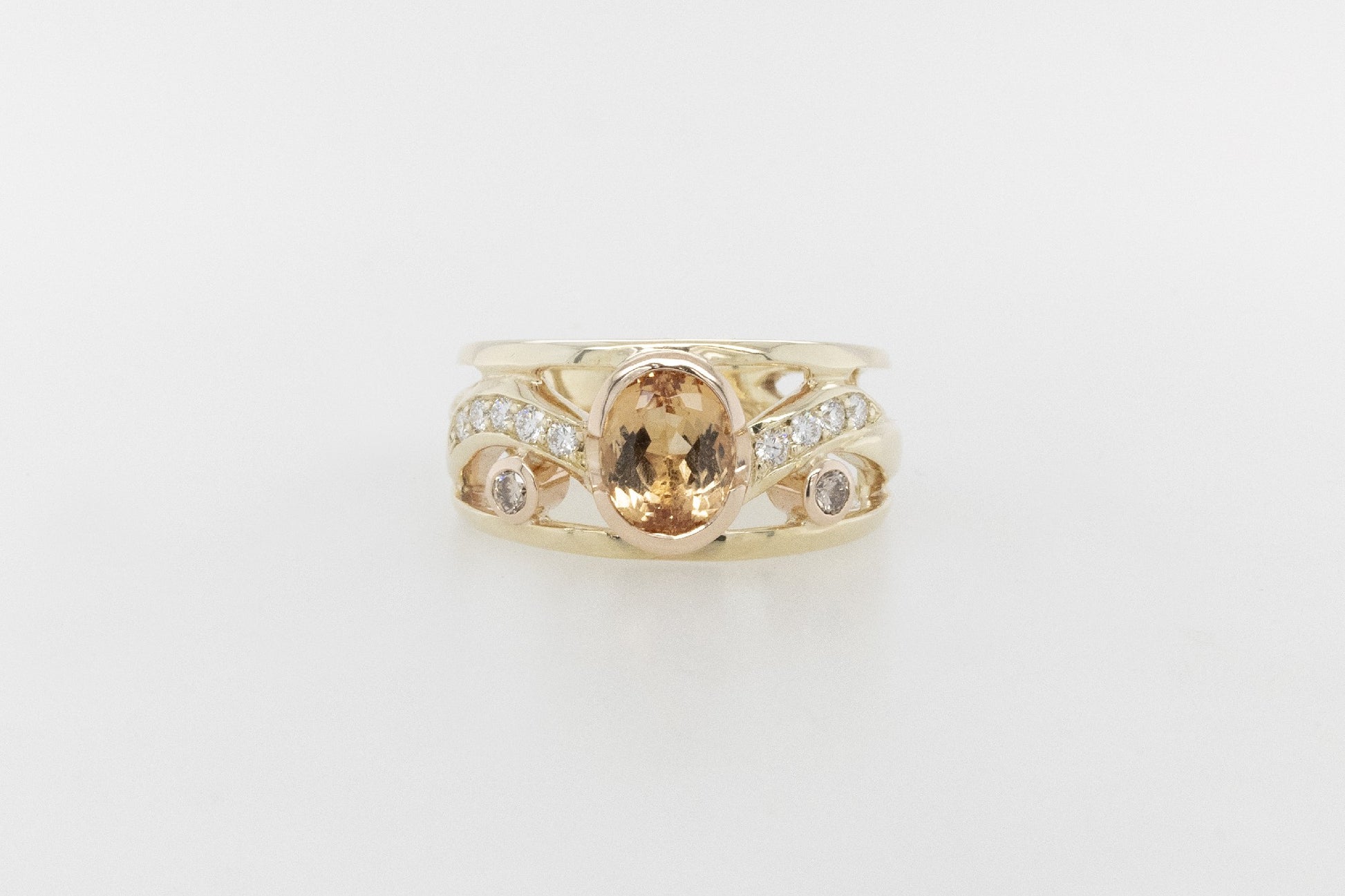 Golden Topaz and Diamond Dress Ring