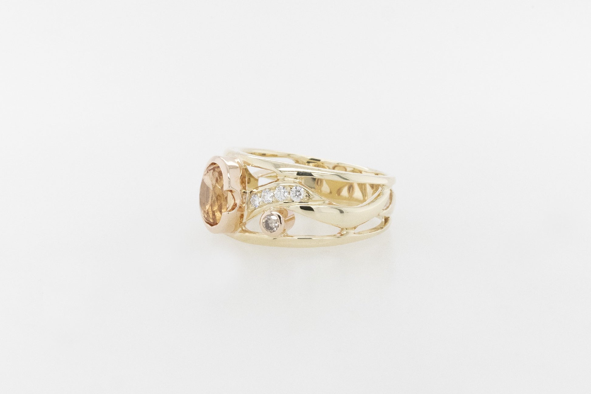 Golden Topaz and Diamond Dress Ring