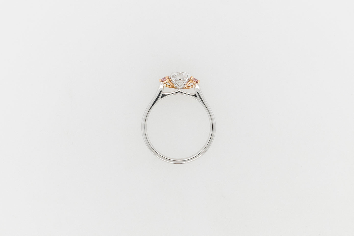 Engagement Ring Trilogy White and Pink Diamonds