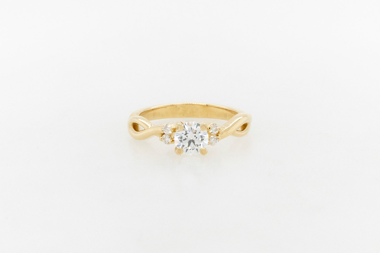 Twisted Band Diamond Engagement Ring