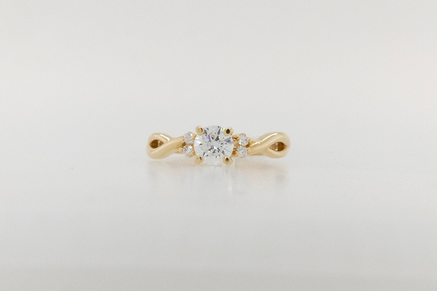 Twisted Band Diamond Engagement Ring