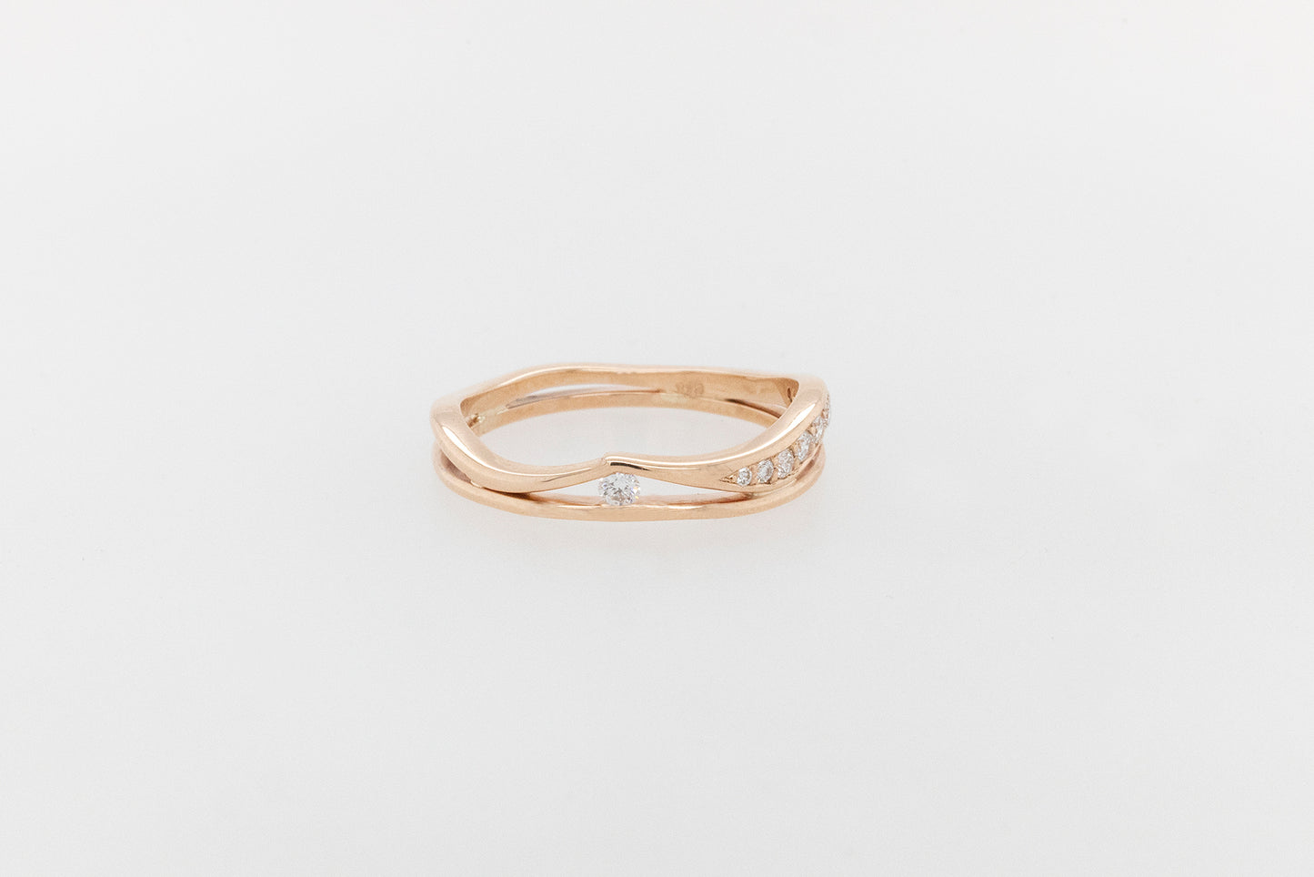 Pave Diamond Leaf Band Ring 9RG