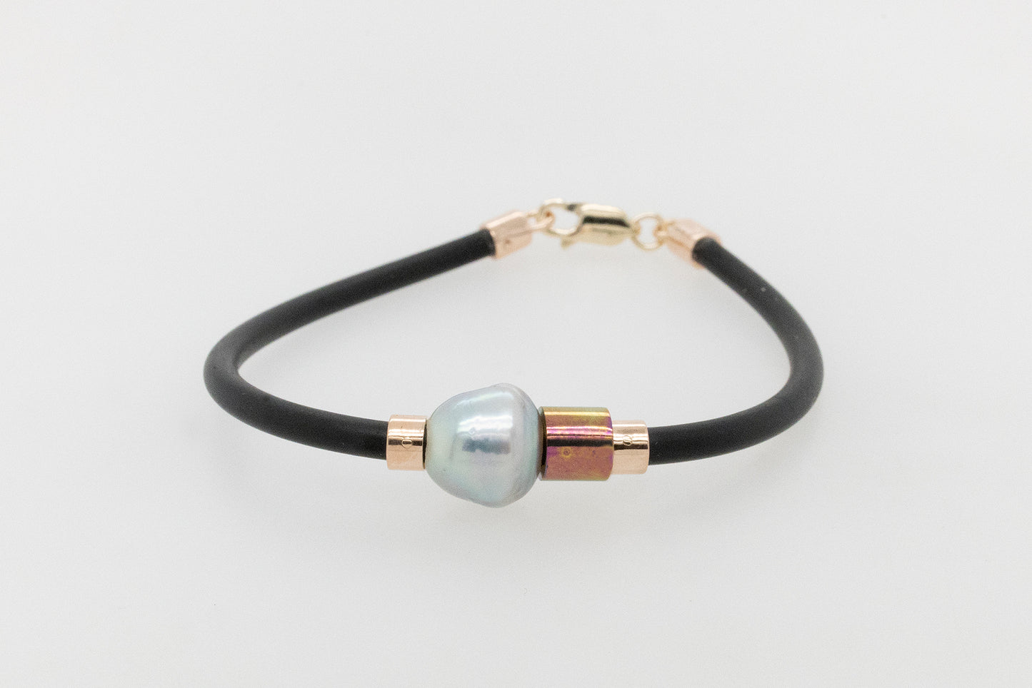 Pink Titanium Abrolhos Pearl Neoprene Bracelet