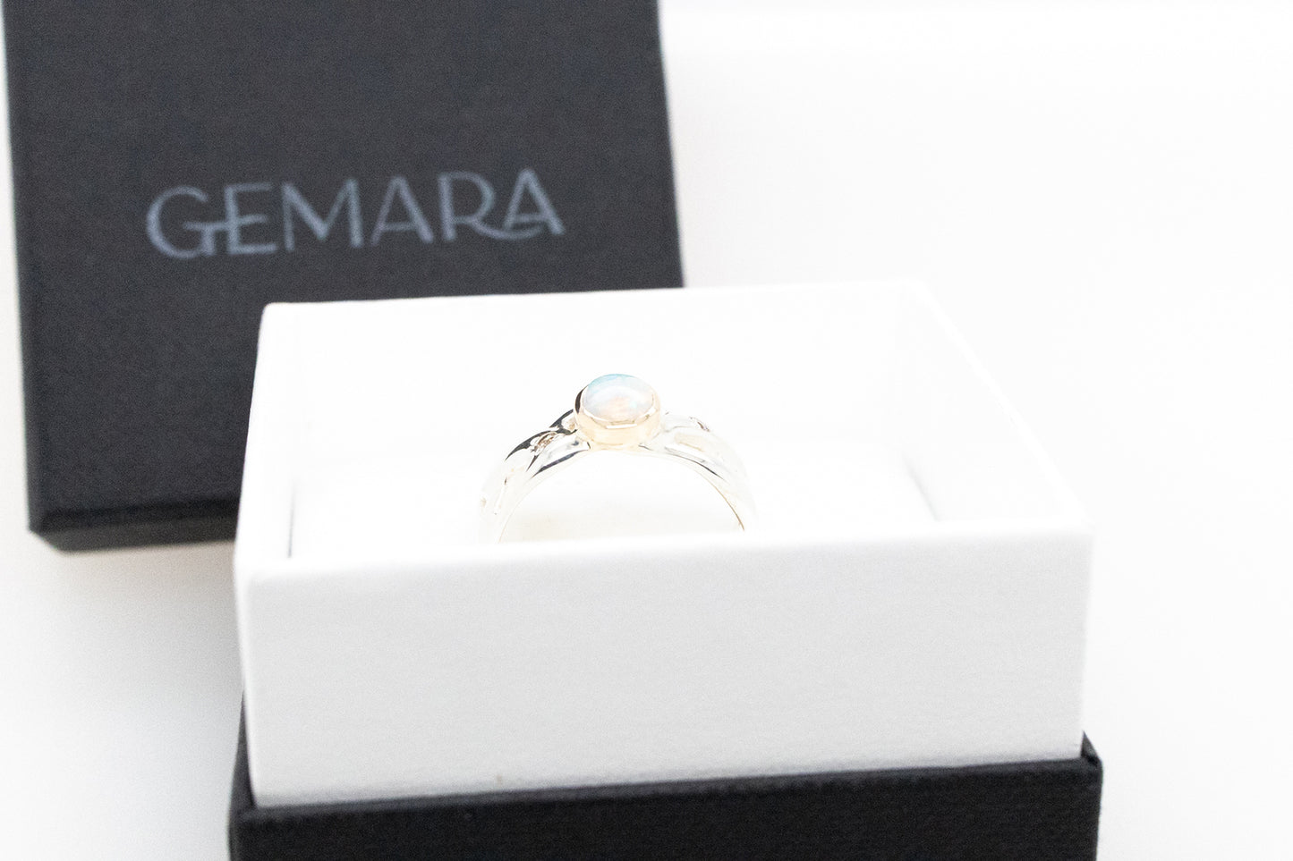 Opal and Champagne Diamond Ring