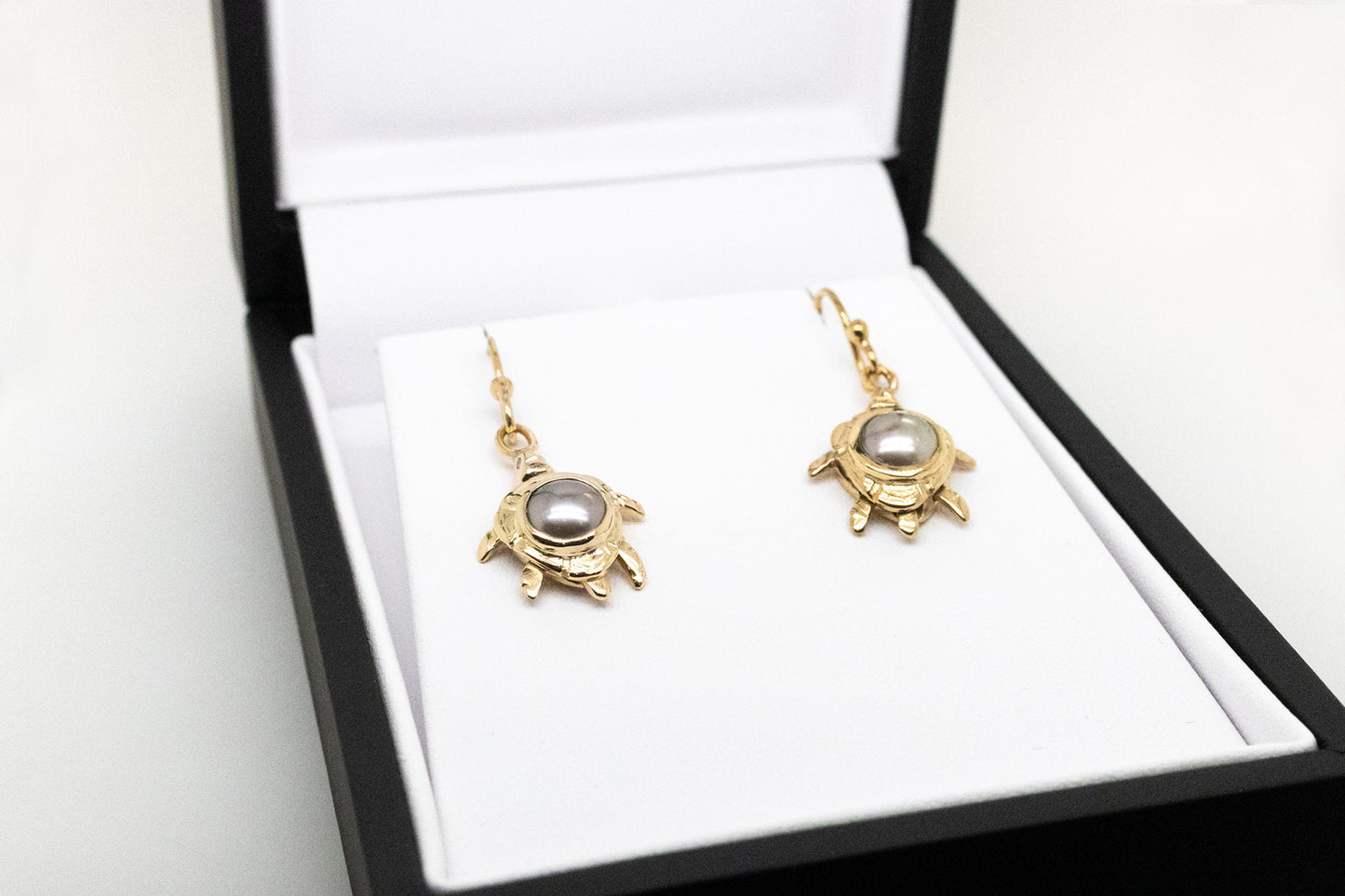 Abrolhos Island Pearl and Diamond Turtle Earrings