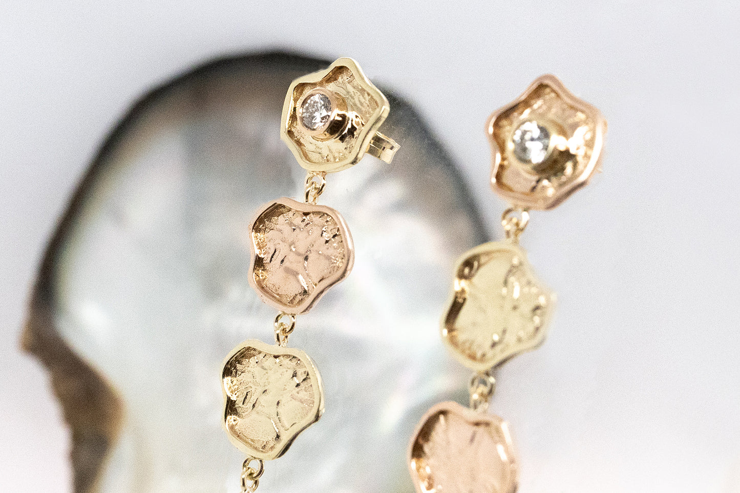 Island Stud Earrings with Diamond.