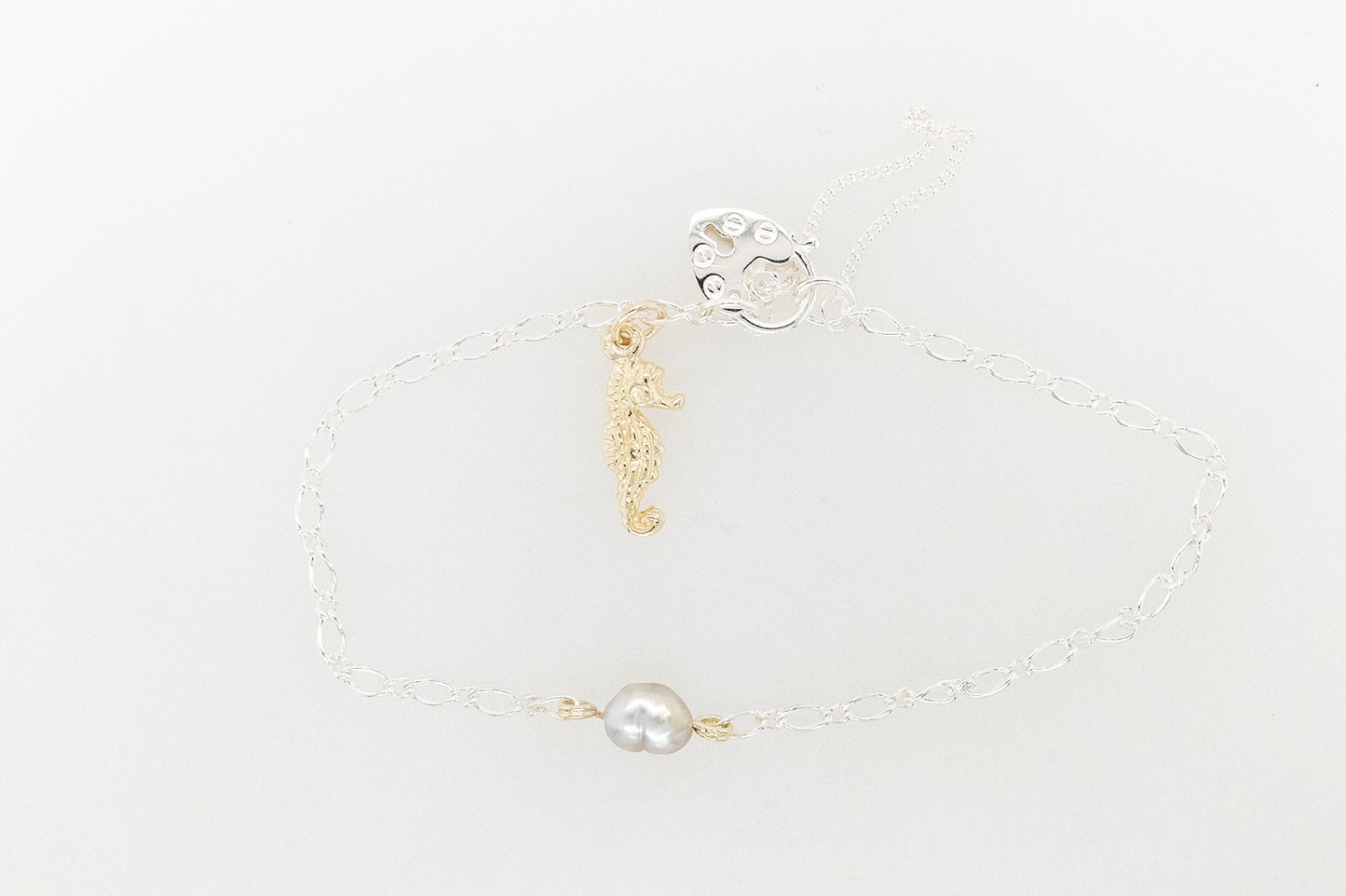 Seahorse & Abrolhos Keshi Pearl Locket Bracelet