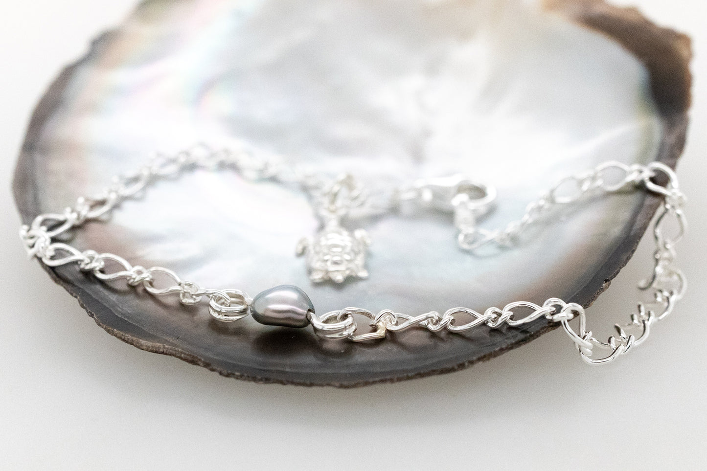 Keshi Pearl Turtle Bracelet