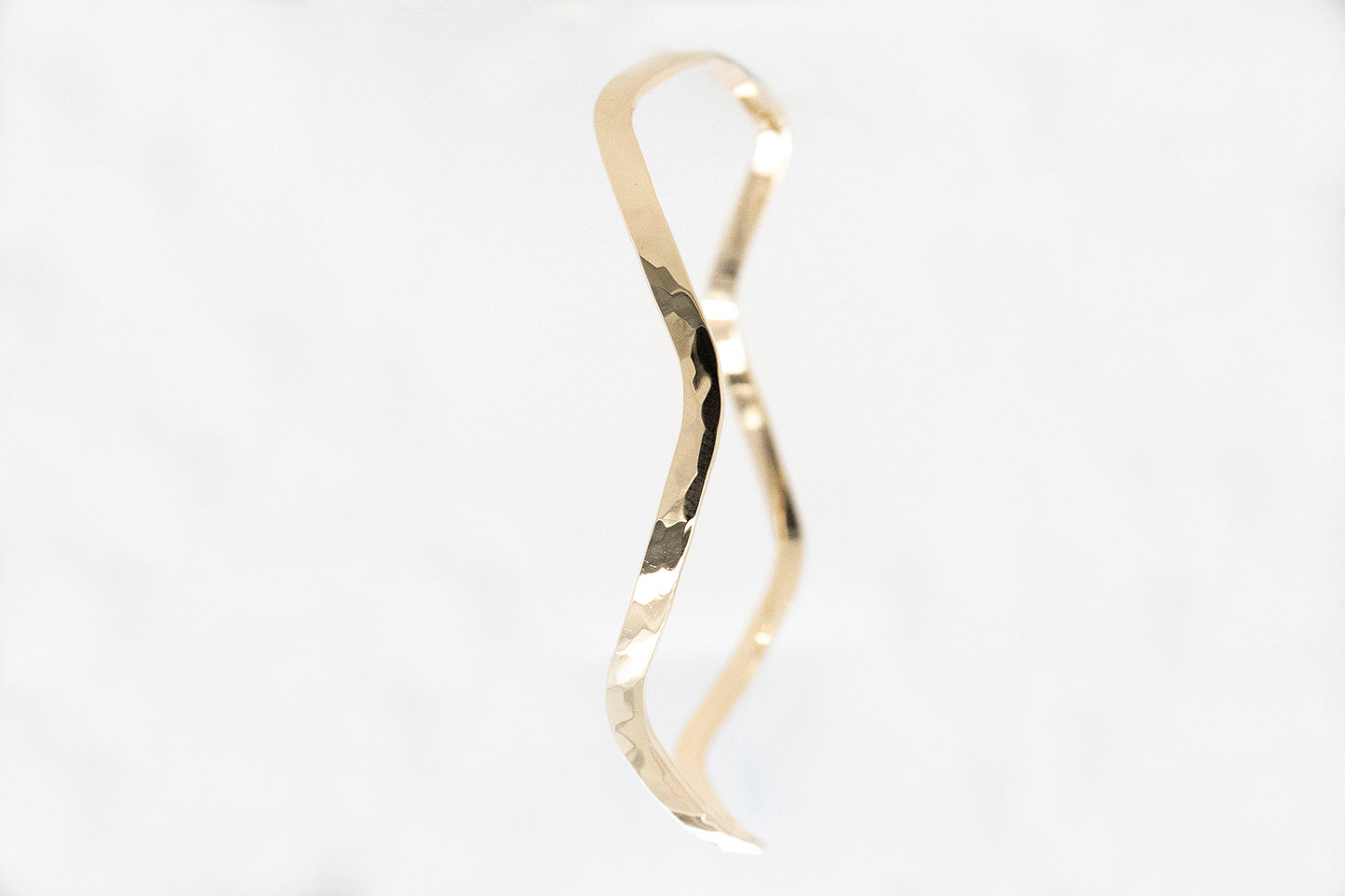 Beaten Finish Wavey Bangle