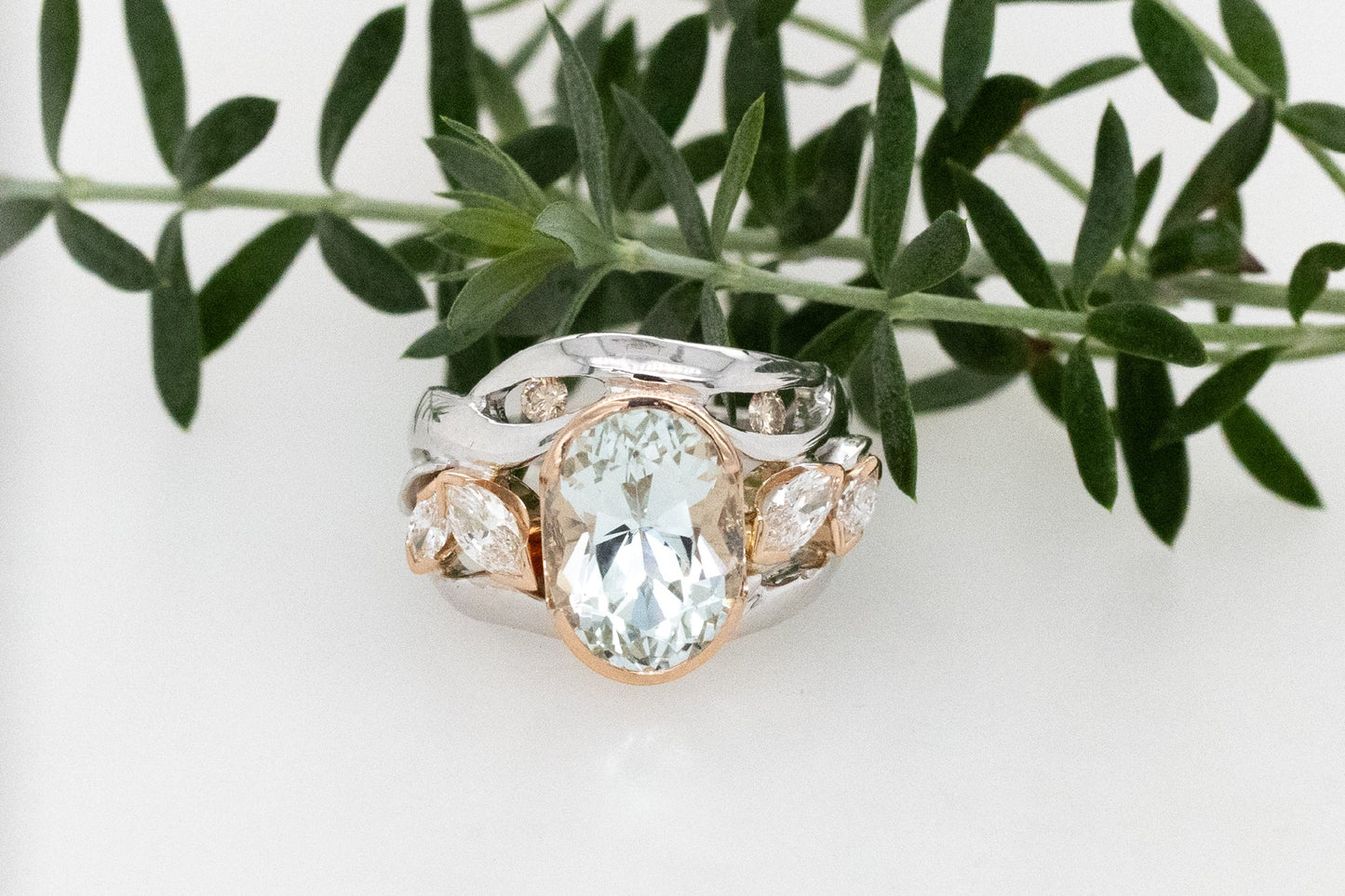 Aquamarine & Diamond Dress Ring