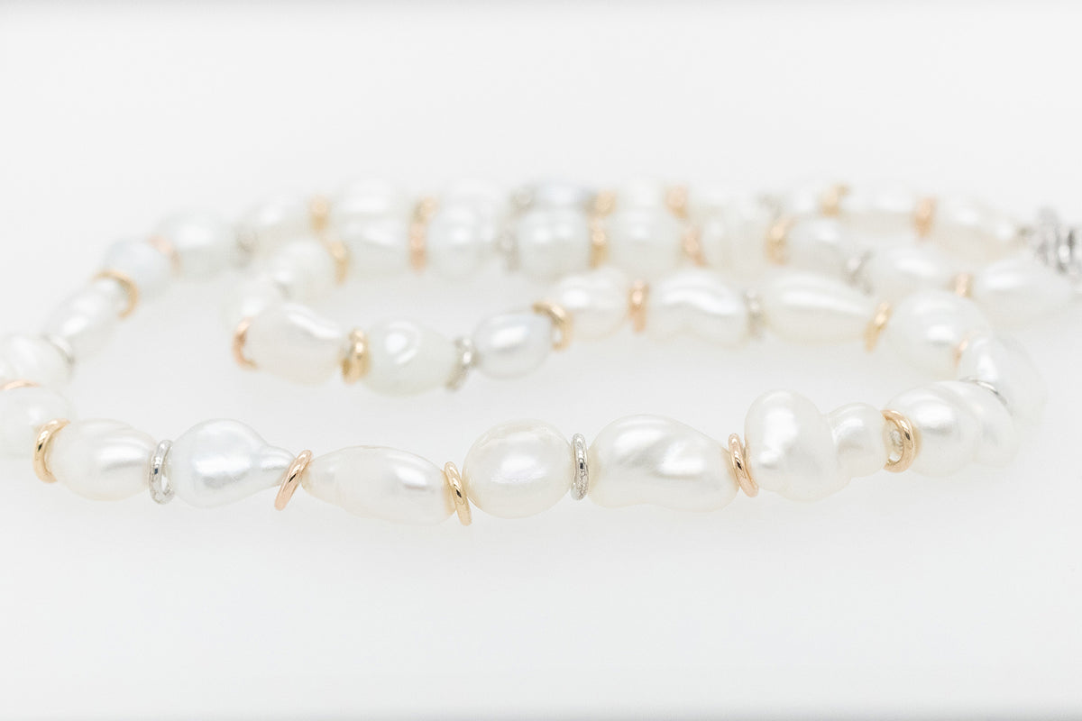 Cygnett Bay Keshi Pearl STrand with Diamond Catch