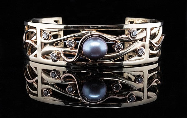 Pearl & Champagne Diamond Cuff