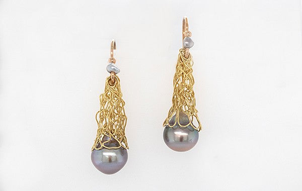 Knitted Pearl Earrings