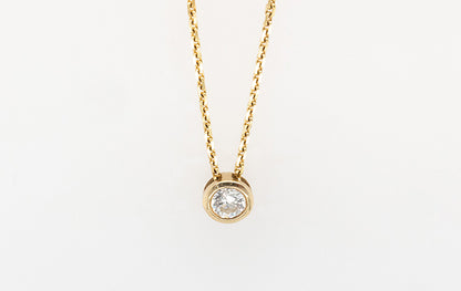Diamond Pendant Bezel Set. 9Y. 0.31ct GH I1 IGI cert